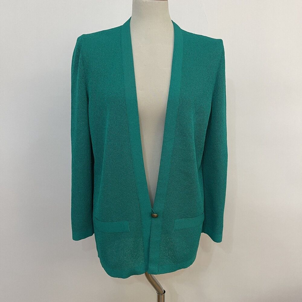 Castleberry Women's Cardigan Knit Sweater Medium Large‎ Green